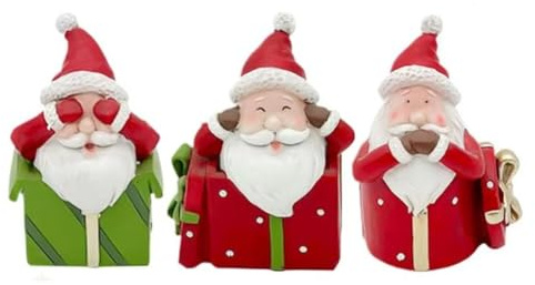 Flaroey Resin Santa Claus Decorations Christmas Statues Resin MiniaturDesktop Ornaments Figurine Holiday Supplies