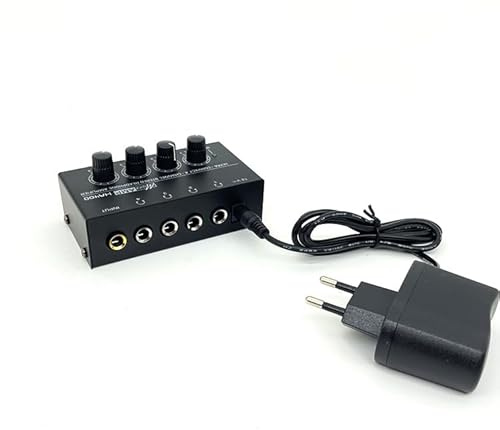HA400 4-Kanal Kopfhörerverstärker Studio-Kopfhöreramp mit 4 Separaten Ausgängen, für Home Studio, Podcast & DJing, inkl. Netzteil