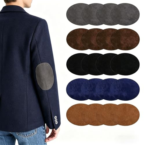 Elbow Patches for Wool Jumpers, 20 Piece Elbow Patches for Jumpers and Wool Sweaters, Patches for Clothing Kit for Jacket and Denim Repair, Assortment in 11x14 cm Size