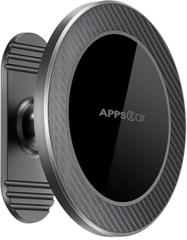 APPS2Car Handyhalterung Auto kompatibel mit MagSafe, Kompakte Magnetische Smartphone Halterung, Platzsparende Klebehalterung für Armaturenbrett, 360° Drehbar