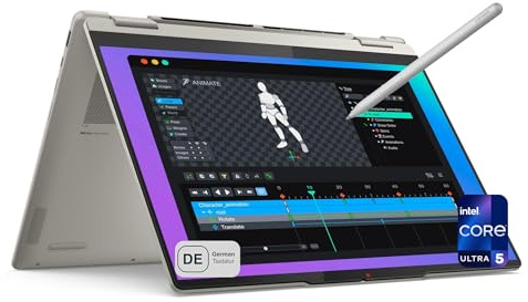 Lenovo Yoga 7 2-in-1 Laptop, Intel Core Ultra 5 226V, 16 GB LPDDR5 RAM, 2 TB PCIe SSD, 14 WUXGA OLED Multitouch Display, Yoga Stift (Seashell) Deutsches Tastatur-Layout, W11 Home, Seashell