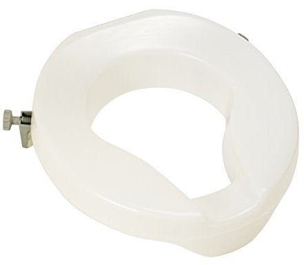 Homecraft Ashby Easy Fit Raised Toilet Seat, Elevated Toilet Seat For Round Toilets, Portable Assistance Seat for Disabled & Elderly, 5cm Height, White