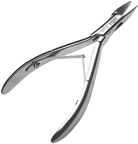 May Eckenzange Diabetiker | Sichere Nagelzange mit abgerundeten Spitzen, Präzise | Edelstahl | Inkl. Lederetui | 13 cm