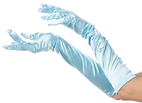Stylex Womens Ladies Long Opera Evening Gloves Satin Charleston Party Fancy Dress Prom Princess UK 12 Designs (Baby Blue)