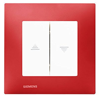 Interrupteur Volet Roulant Blanc Delta Viva + Plaque Rouge