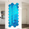 Hexagon Mirror Wall Stickers, 12PCS Mirror Art DIY Home Decorative 3D Hexagonal Acrylic Mirror Wall Sheet Plastic Mirror Tiles for Home Living Room Bedroom Sofa TV Setting Wall Decoration (Blue)
