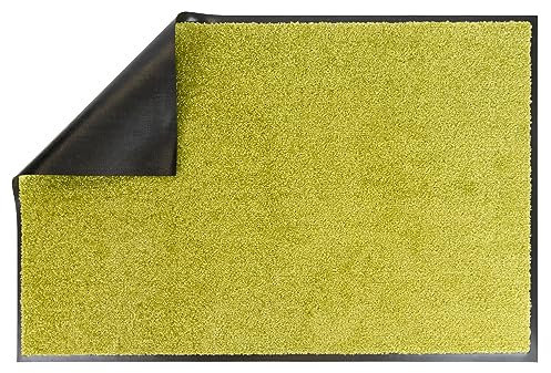 Primaflor - Ideen in Textil Schmutzfangmatte Conti – Grün 90cm x 150cm, Waschbare, rutschfeste, Pflegeleichte Fußmatte, Eingangsmatte, Küchenläufer Matte, Türvorleger für Innen & Außen