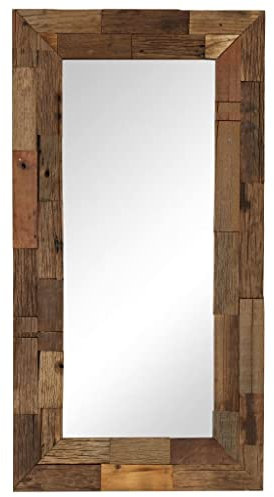 vidaXL Spiegel Wandspiegel Badspiegel Altholz Recyceltes Massivholz 50×110 cm