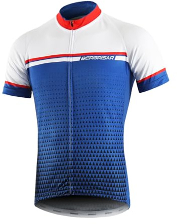 BERGRISAR Radtrikot Herren Kurzarm Rennrad Fahrrad Trikots, 8005weiß, Groß
