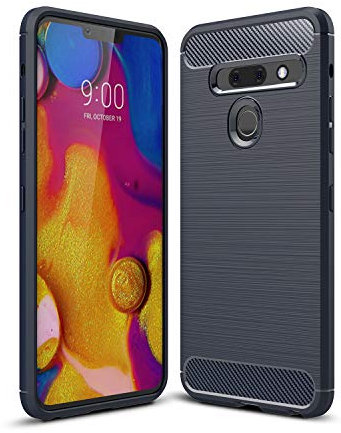 FanTing Hülle für LG G8s ThinQ, Soft TPU Ultradünn Weich Silikon Schutzhülle, Hüllen für LG G8s ThinQ -Dunkel blau