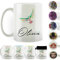 Personalised Mug and Belgian Milk Chocolate/Hot Chocolate Stirrer Marshmallow Gift Set, Custom Name (11oz) White, Yellow, Blue, Black, Pink Mug with Rainbow Bird Design, Bird Mug