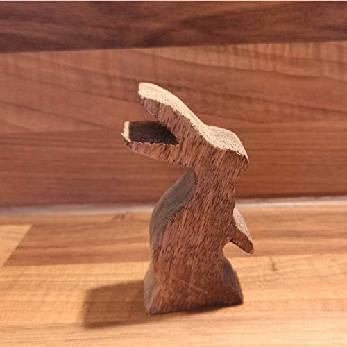 Osterhase hüpfend aus Mangoholz ca. 10cm zur Dekoration aus Holz Osterdeko #001