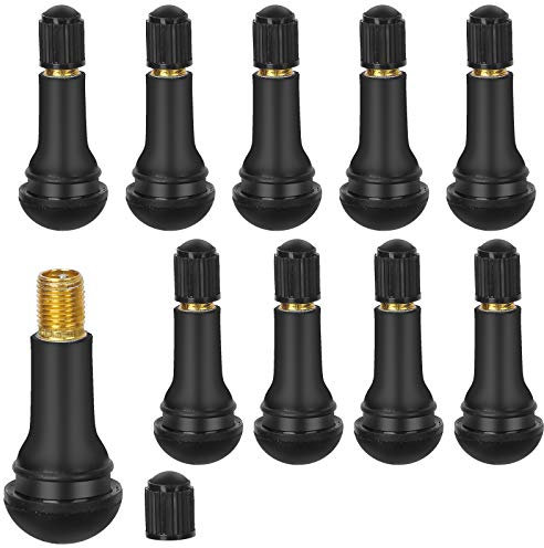Bolatus 10 Stück Gummi Ventile TR413, Reifenventil Schwarz Auto Gummiventil Reifen Autoventil Gummiventil Felgen Ventile Snap-in Gummiventile…