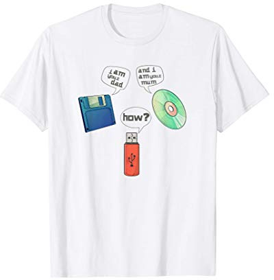 Engineer Geek - USB Diskette CD - Computer Nerd Spruch T-Shirt