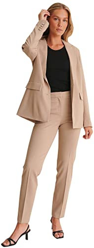 NA-KD Fitted Suit Pants Pantalones, Oscuro Beige, 40 para Mujer