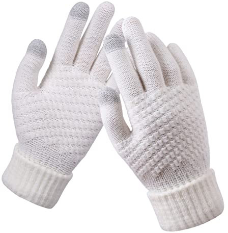 Weihnachten Touchscreen Winterhandschuhe Strick Handschuhe Fingerhandschuhe Warm Fäustlinge Strickhandschuhe Sport Fleecefutter Handschuhe Als Geschenk für Herren Damen (Q, 1 Paar)
