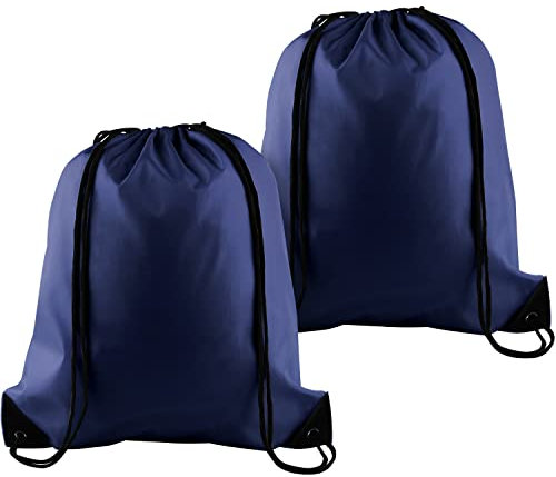 KUUQA Rucksack mit Kordelzug für Sport, Kordel, Rucksack, Aufbewahrungstasche für Fitnessstudio, Reisen, marineblau