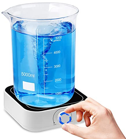 PRECIPETTE Magnetrührer 500-3000UpM 5L Labor Magnetic Stirrer Mixer Labor Rührer 145mm 5000ml mit 1 Rührfisch magnetic stirrer