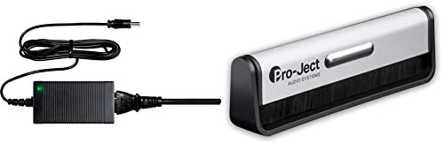 Pro-Ject High Power it, Geerdetes und leistungsstarkes Netzteil für Pro-Ject DC Plattenspieler & Kohlefaser-Reinigungsbürste Brush it für Schallplatten