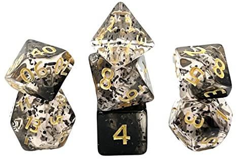 Dice4friends Würfelset Confetti: Black Sulfer (7)