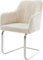 DELIFE Schwingstuhl Greg-Flex Freischwinger flach Edelstahl Cord Beige Taschenfederkern