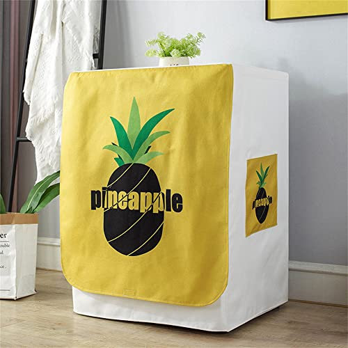 Highdi Housse de Protection pour Machine à Laver, Chargement Frontal Housse Étanche à l'eau et à La Poussière avec Ouverture Frontale (Capacité 5-7kg,Ananas)