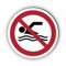 Verbotszeichen/Verbotsschild Schwimmen verboten (P049) - zum markieren von Verbotszonen nach DIN EN ISO 7010