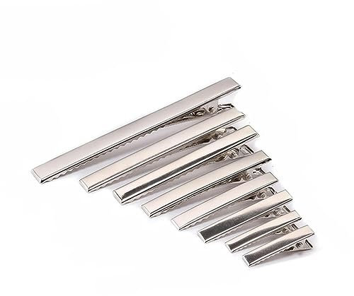 20/50 Stück 30/40/45/55/75/100 mm Flache Metall-Krokodil-Haarnadelklammer mit einzelner Zinke, Basis für DIY-Haarspangen, Schmuckherstellungszubehör, 56 mm, 20 Stück