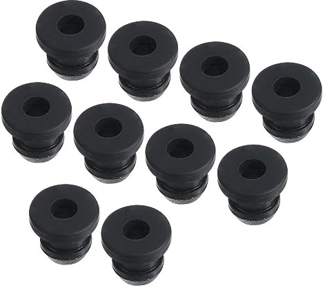 sourcing map 10Pcs Snap Rubber Grommet Hole Plug Mount Dia 8.5mm ID 6mm H 9mm Seal Anti-Scratch for Electrical Box Cable Pipe Black