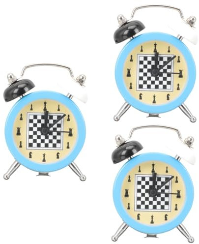 Zerodeko 3stücke Mini Alarm Clock Für Schachspiel Batteriebetriebene Tischuhr Geräuschlos Kompakt Für Nachttisch Und Spielzimmer Farbe Zufällig Ohne Batterie