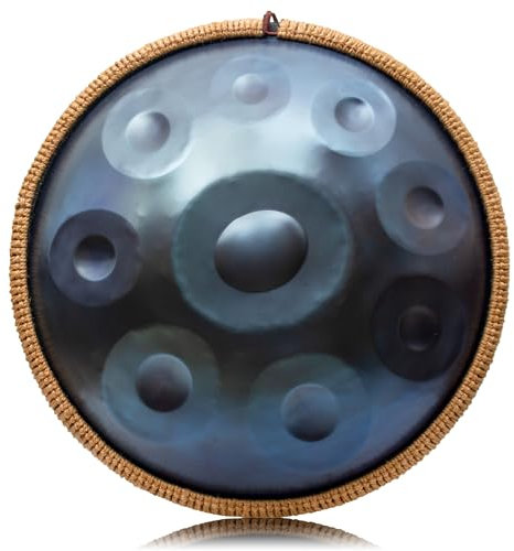 LOMUTY Handpan Beginner, Steel Drum 9 Tones 18 Inches, Hand Pan in G Major, Hand Drum with Drum Bag and Handpan Holder, Steel Drum as a Gift for Sound Healing, Meditation, Blue