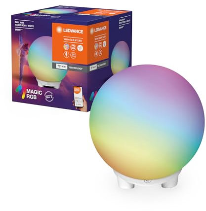 Ledvance SMART+ WIFI BALL LIGHT Mood- & Tischleuchte, schwarz, 4W, 130lm, dynamischer Magic RGB Lichteffekt, zwei Lichtquellen, dimmbar, lange Lebensdauer, einfache Montage, App-steuerbar, IP20