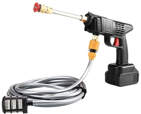FfiMe 300W Portable Electric High Pressure Spray Water Gun, High Pressure Spray Gun Cordless High Pressure Washer, Specialized Foam Jug Car Wash, battery operated pressure washer black