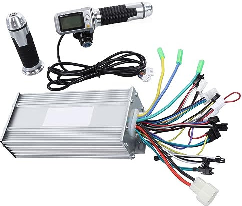 POENVFPO Elektrofahrrad-Umrüstsatz, 36/48 V 1000 W Controller-LCD-Display-Kit mit Geschwindigkeitsregelungs-Gasgriff