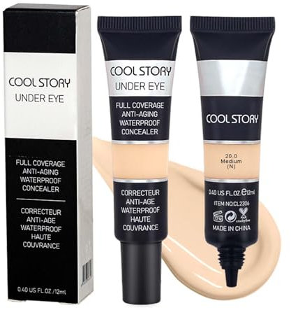 EONFAVE Flüssiger Concealer, High Coverage Gesich Concealer, Matte Abdeckung, für Kaschiert Makel, Verfärbungen & Rötungen, Wasserdicht Langanhaltend, Makelloses Aussehen 12ml (Nature)