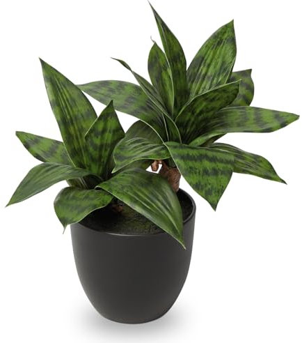 2 cabezas Sansevieria Planta Artificial Planta Artificial Pequeña Planta de interior, Planta Artificial de Serpiente Artificial, Plantas Artificiales como Genuinas para el Hogar Escritorio Baño