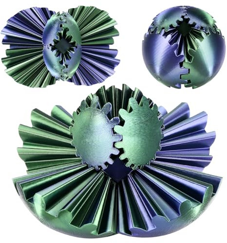 Farerkass Gear Ball, Gear Sphere, 3D-Gedruckter Zahnradball, Stress Dreh Spielzeug, Zauberwürfel Gear Ball, Angst-Entspannungsspielzeug, Sensorisches Spielzeug für Autisten (Blau)