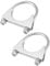 Partuto Round U Bolt Muffler Exhaust Clamps for Car / 2.25 ID 58mm / 2 Pcs Replacement