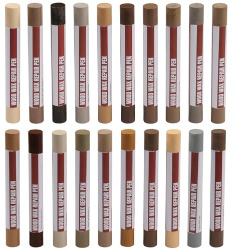Uxney Bâtons de remplissage de bois, 20 couleurs de crayons de cire pour réparation de meubles, pour réparer les rayures, les chocs, les fissures et les trous dans les planchers, armoires, panneaux