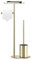 BGL Freistehendes Toilettenbürsten-Set mit Toilettenpapierhalter, Luxus-Edelstahl in Bright Gold, 3-in-1 Badezimmerzubehör mit Ablage