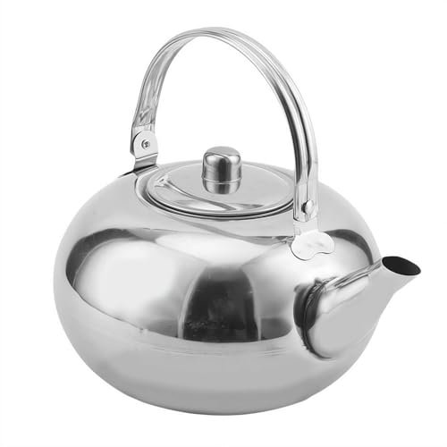 Stainless Steel Teapot with Removable Infuser, Easy Pour Thickened Tea Pot for Loose Leaf and Tea Bag (18cm)