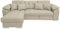 Ecksofa mit Schlaffunktion DETROIT L-Form, Sofa Couch mit Bettkasten, 3-Sitzer Eckcouch, Schlafsofa für Wohnzimmer, Big Sofa Couch mit Schlaffunktion (Beige, Ottomane Links)