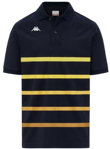 Kappa Feystripe Poloshirt, sportlich, bequem und stilvoll, Blau/Gelb/Buttercup und Y, Größe L