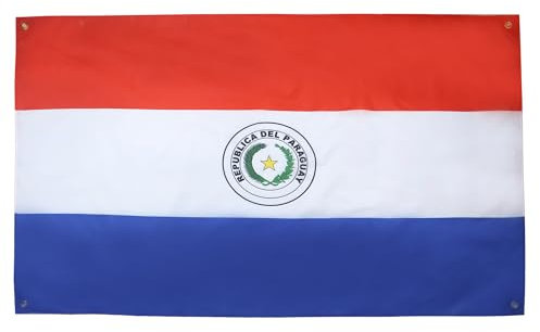 AZ FLAG Bandera Paraguay 150x90 cm con 4 ojales, Pabellón Paraguayo para balcón o pared