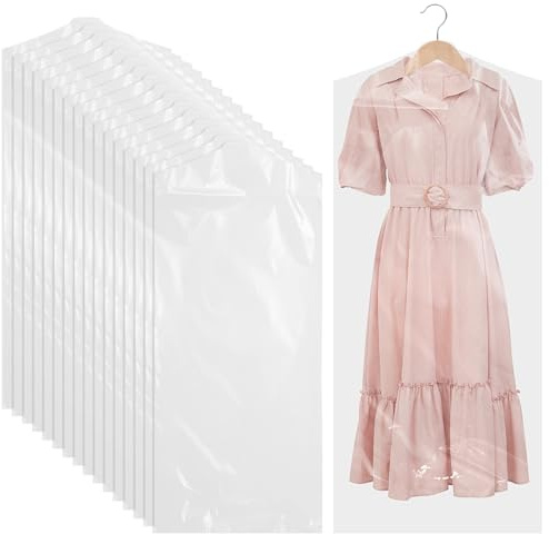 AZKEEGREY 100 Pcs Clear Dry Cleaning Bag 60 x 140 cm, Long | Dust-proof, Plastic Clothes Covers Protector Bags, Garment Protector Covers for Clothing Stores,Skirt,Long Dress,Suit