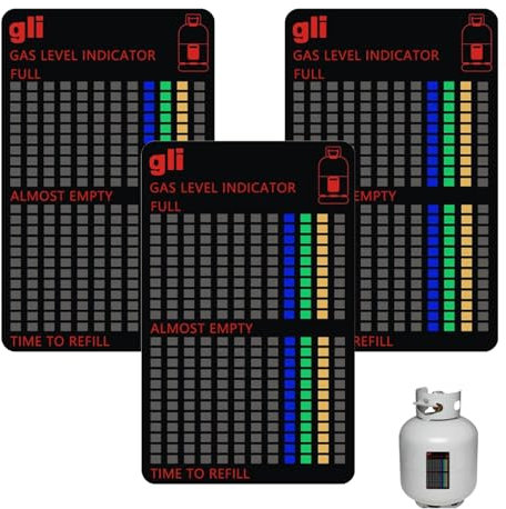 ZhongShuang Pack of 3 Magnetic Level Indicator, Gas Bottles Level Indicator, Gas Grill Bottle, Gas Indicator, Suitable for Gas Stove Bottle Fluid