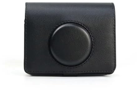 NZBZMBTTVF Leather Storage Bag Fit for Fujifilm Instax Mini EVO Instant Camera Case Adjustable Strap Retro Protective Cover Photography Pouch Camera Bag(Black)