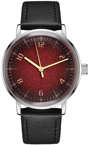 Boyarca Mechanische Vintage-Uhr mit gewölbtem Glasspiegel und 40-mm-Gehäuse, lässige und minimalistische mechanische Armbanduhr mit Handaufzug, für Damen und Herren