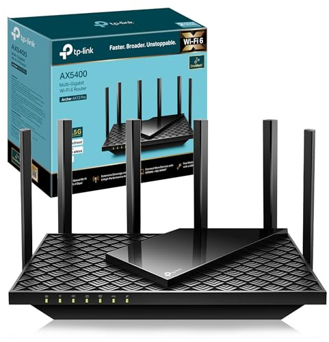 TP-Link Archer AX72 Pro AX5400Mbps Wi-Fi 6 Router, Ultra-Fast Wired Speed With 2.5G WAN/LAN Port, Dual-Band WiFi Router With 6x Antennas, Beamforming, 160 MHz, USB 3.0 Port, VPN, HomeShield (Renewed)