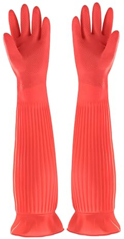 Vistnale 1 paire de gants de vaisselle en caoutchouc épais, imperméables, antidérapants, longs, accessoires cuisine, travail sécurité